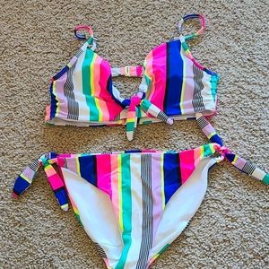 Bright striped bikini